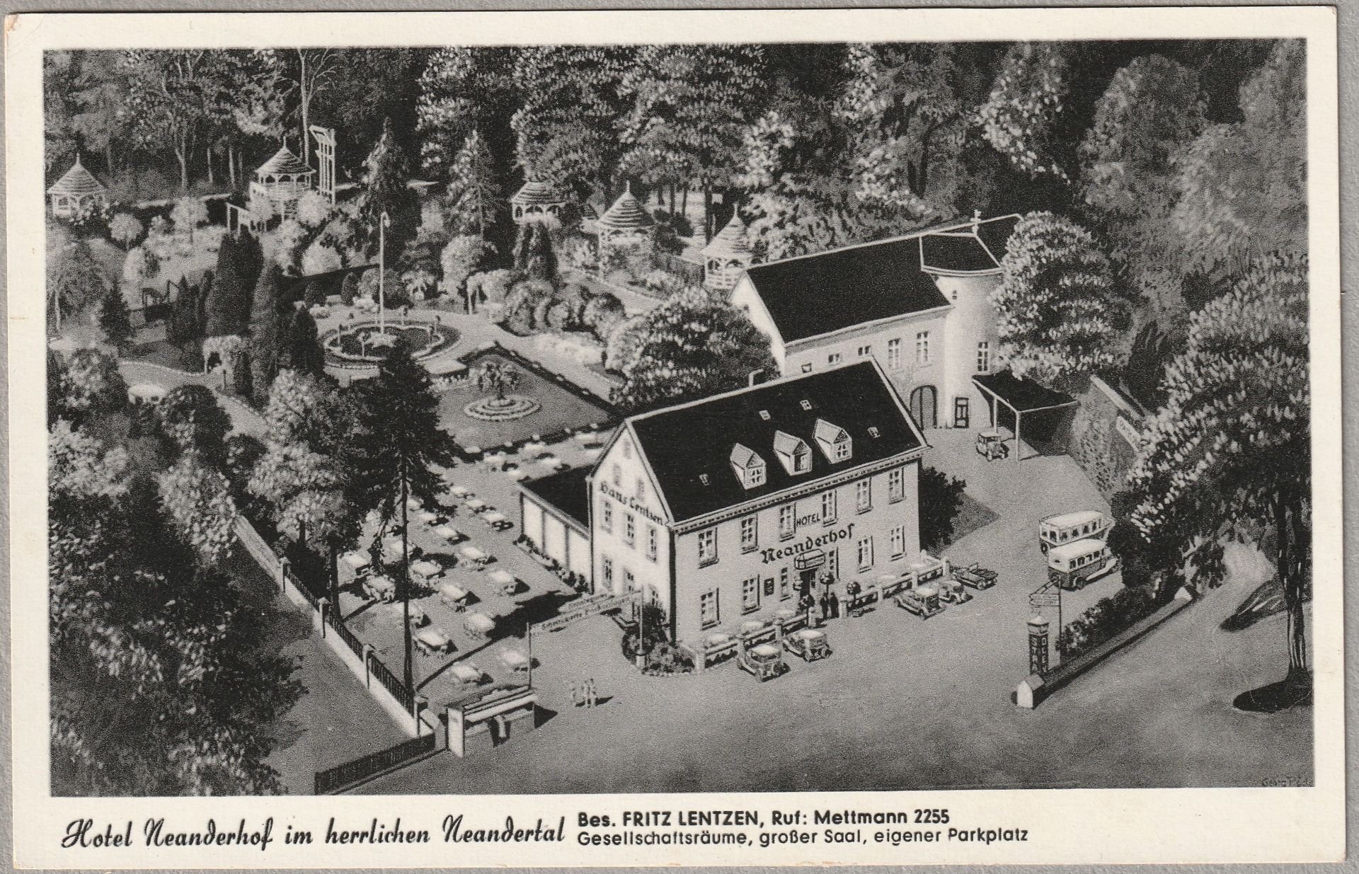 Gaststätte Neanderhof auf dem heutigen Museumsgelände, Postkarte aus den 50er-Jahren