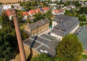 Das LVR-Industriemuseum Tuchfabrik Müller in Euskirchen aus der Vogelperspektive, © Tourismus NRW e.V.