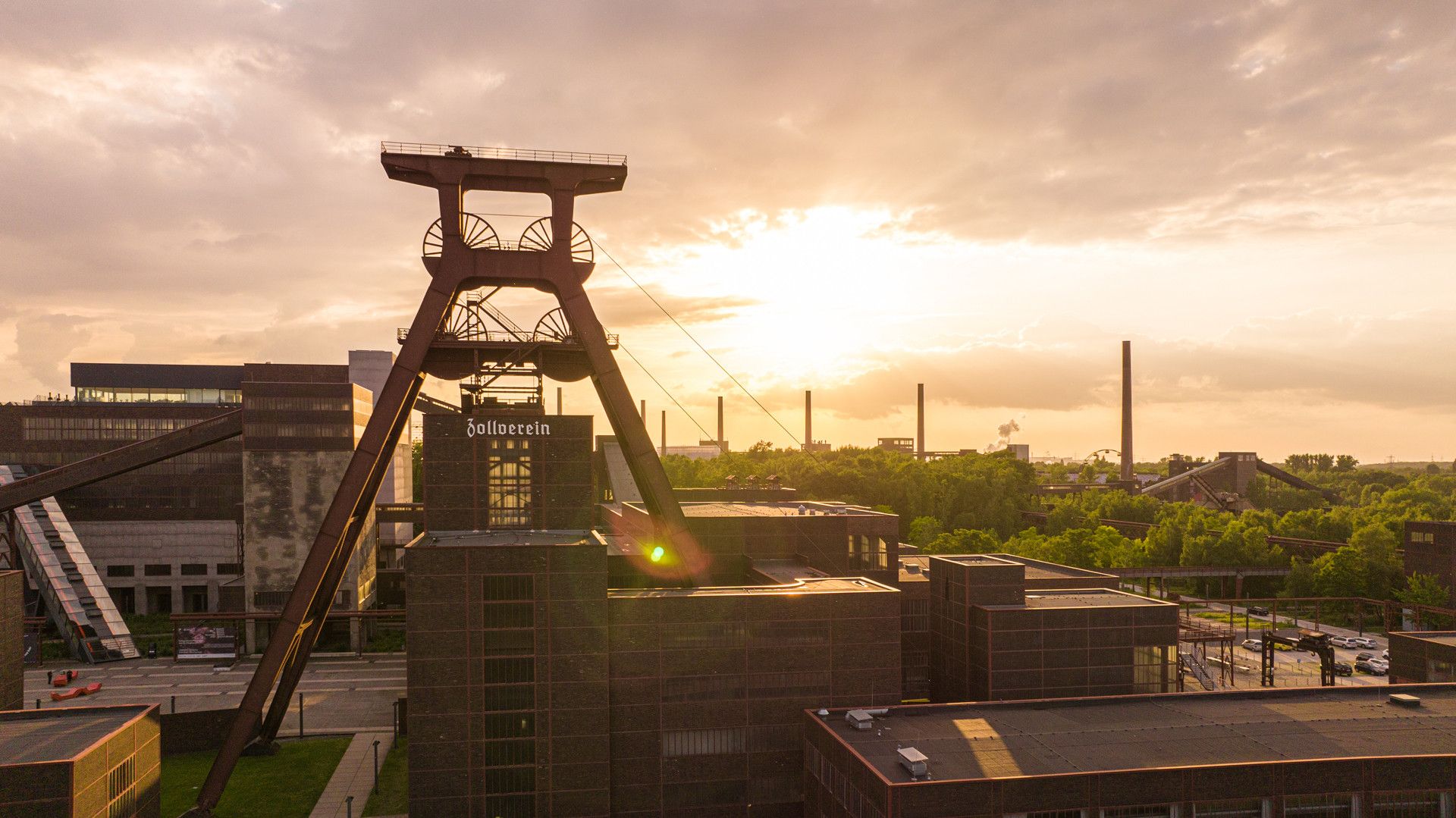 Zeche Zollverein Ruhrgebiet Sonnenuntergang 