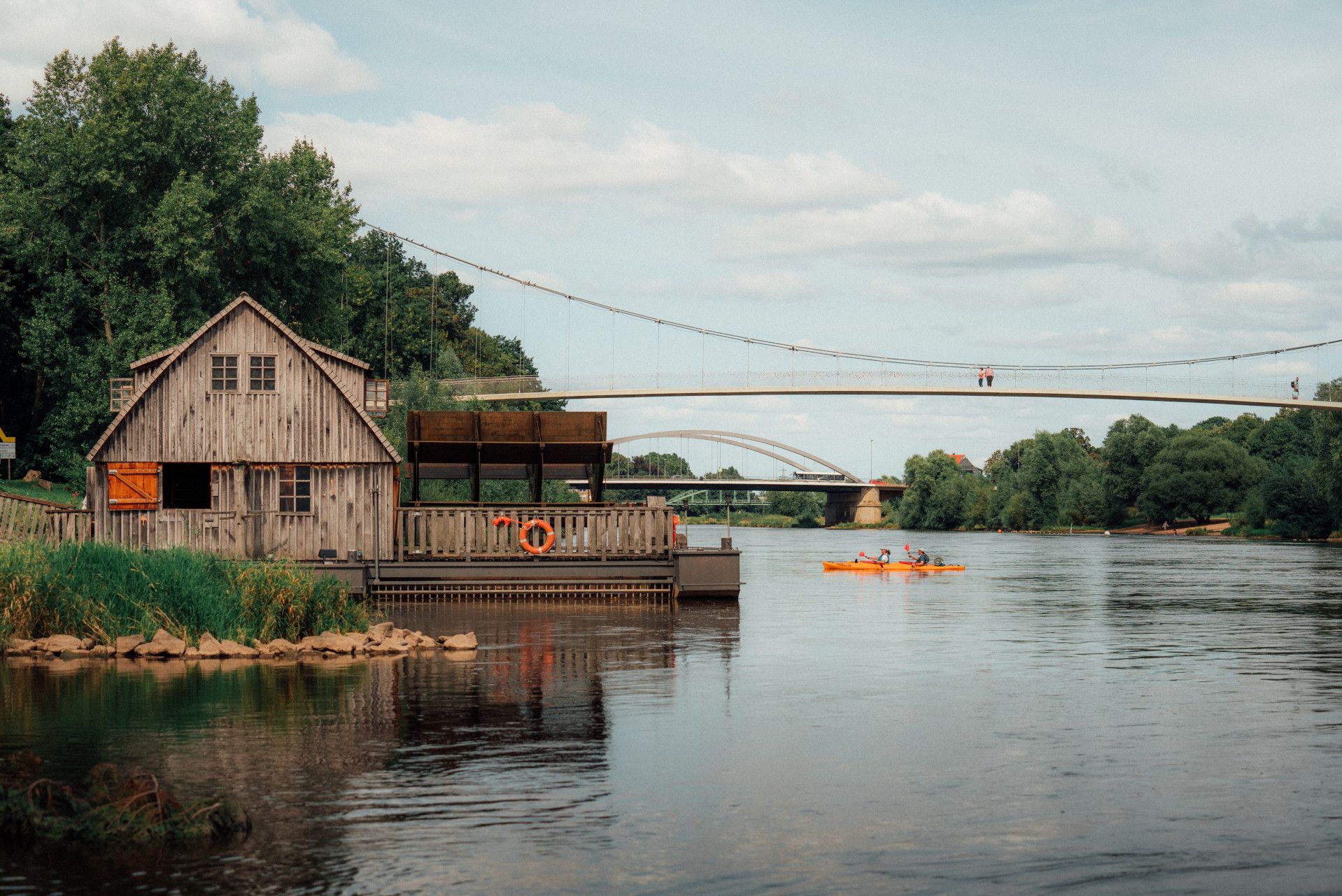 Schiffmühle Minden Kajak auf der Weser