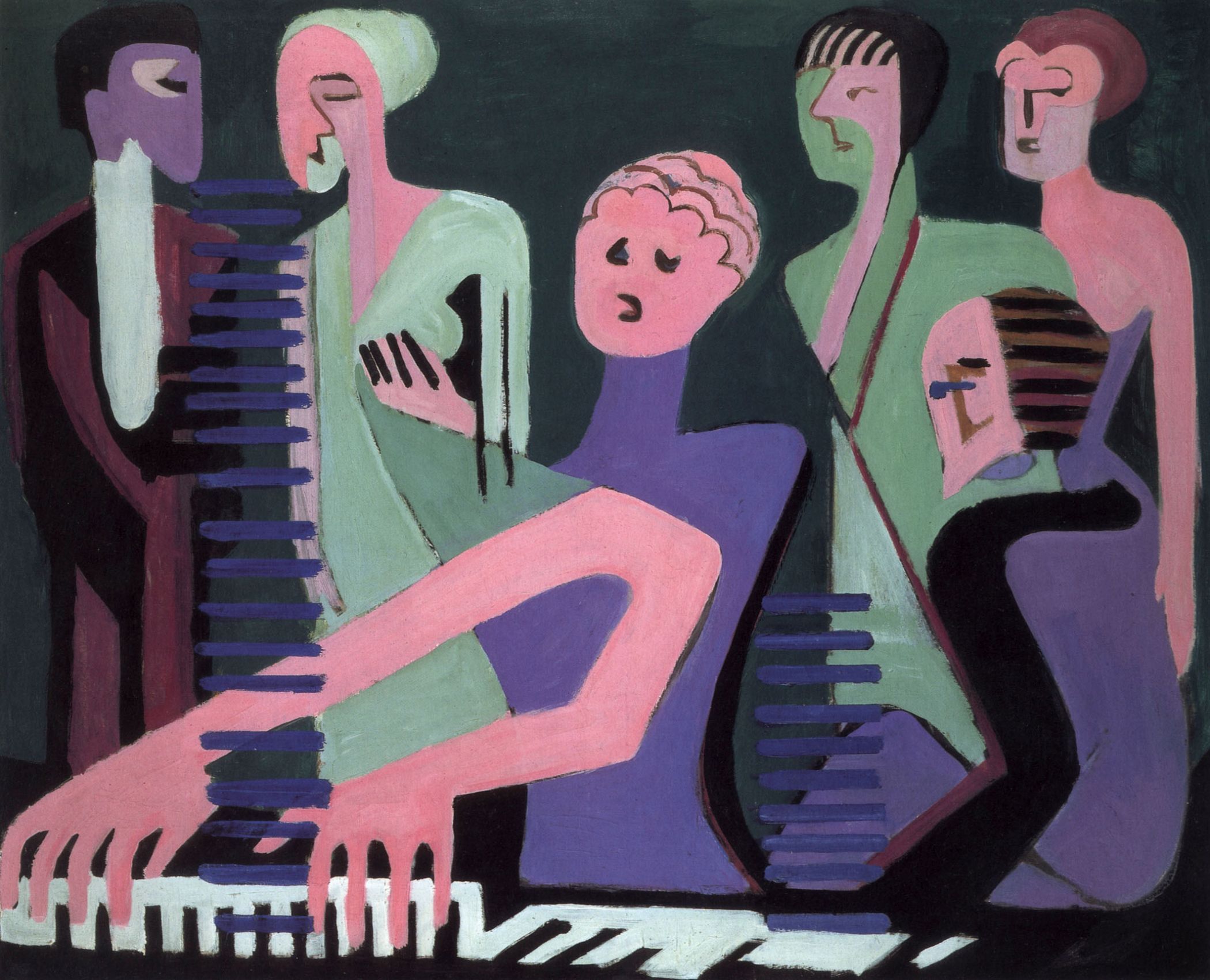 Ernst Ludwig Kirchner, Sängerin am Piano, 1930/31, Courtesy Galerie Henze & Ketterer