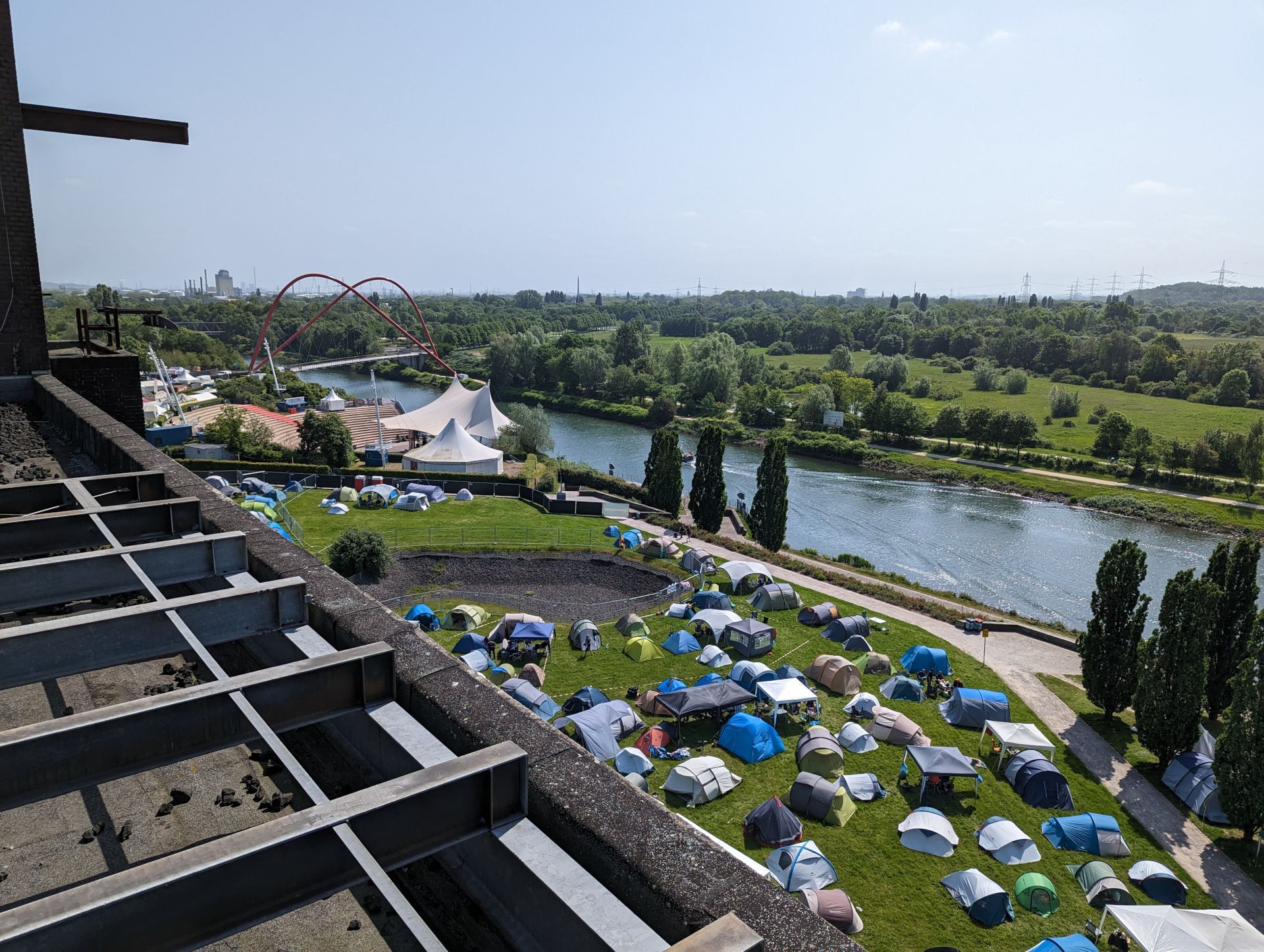 Der einstige Kohlenbunker wird für die IGA 2027 zum Green Tower umgebaut. Der Ausblick auf den Rhein-Herne-Kanal und das Umland ist vielversprechend