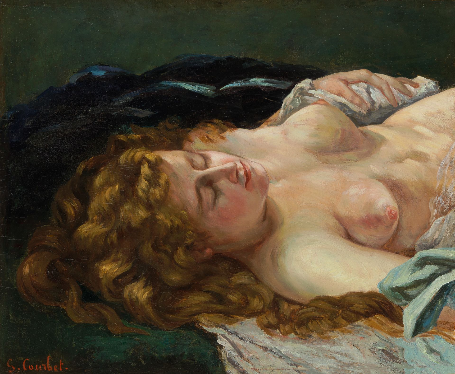 Gustave Courbet, Femme endormie aux Cheveux roux, 1864, Öl auf Leinwand, 58,6 x 69,9 cm