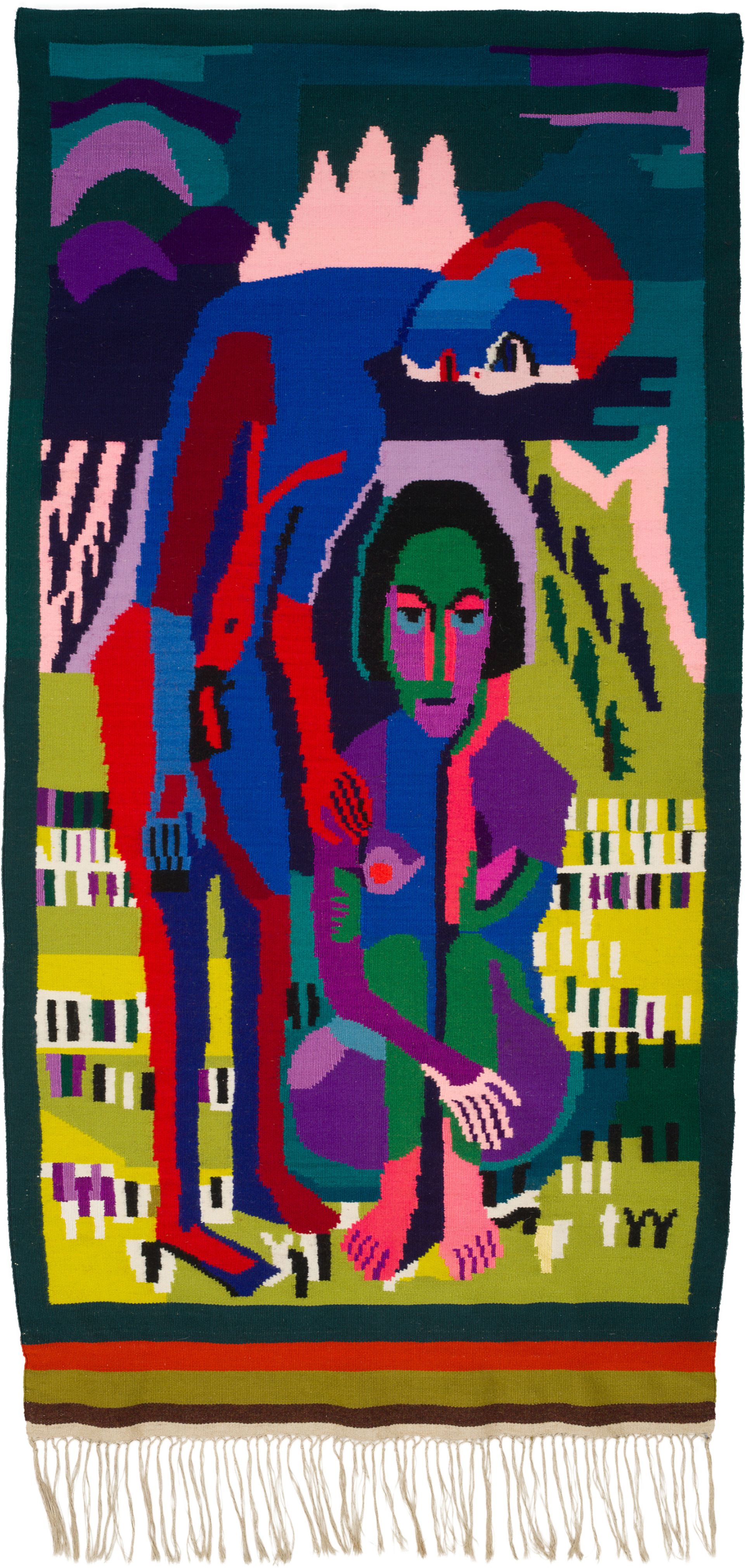 Lise Gujer, Schwarzer Frühling, nach 1954-1965, Wandteppich nach einem Ölbild von Ernst Ludwig Kirchner, Brücke-Museum, Karl und Emy Schmidt-Rottluff Stiftung