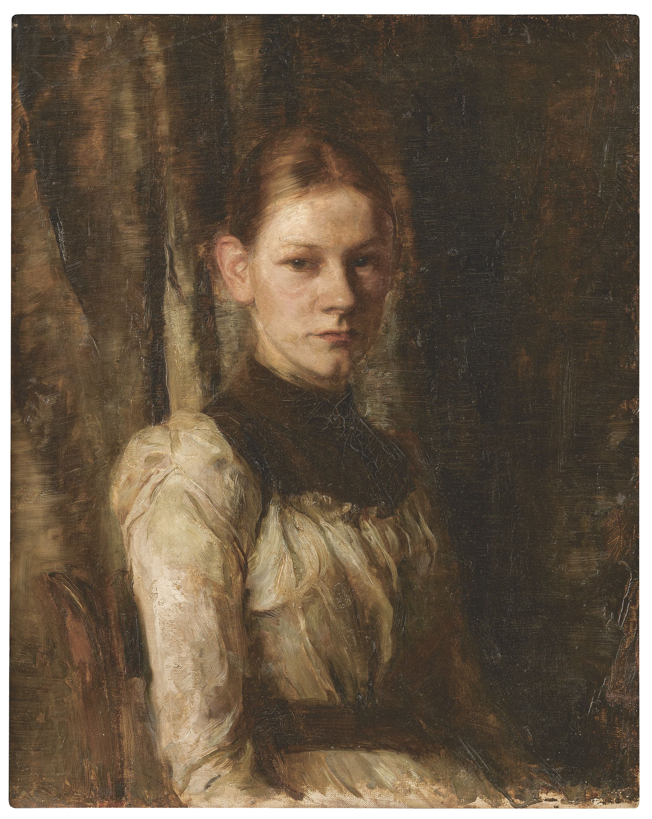 Käthe Schmidt (Kollwitz), 1867–1945, Porträt Else Rupp, um 1890, Öl auf Leinwand, 615 x 495 mm