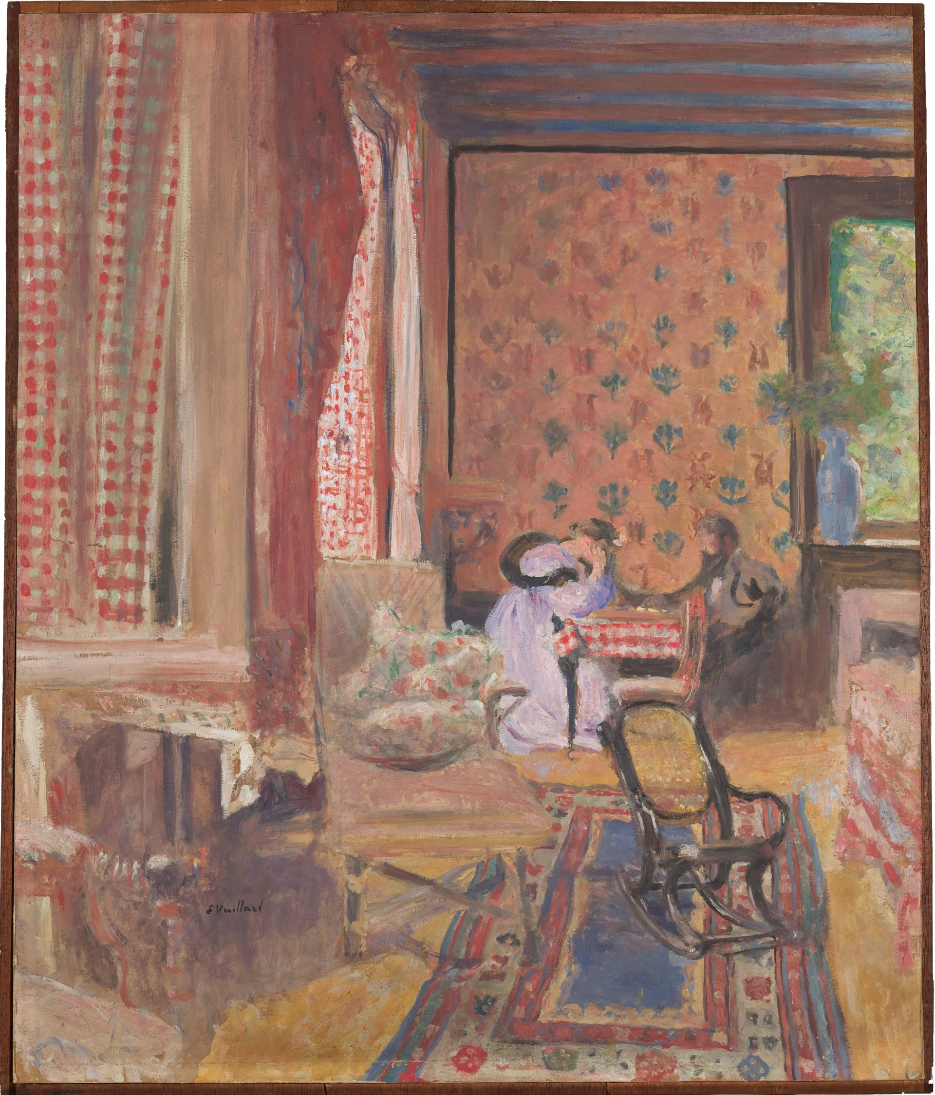 Edouard Vuillard, Beim Brettspiel (La partie de Dames), 1902 Öl auf Holz 68,2 x 58,4 cm