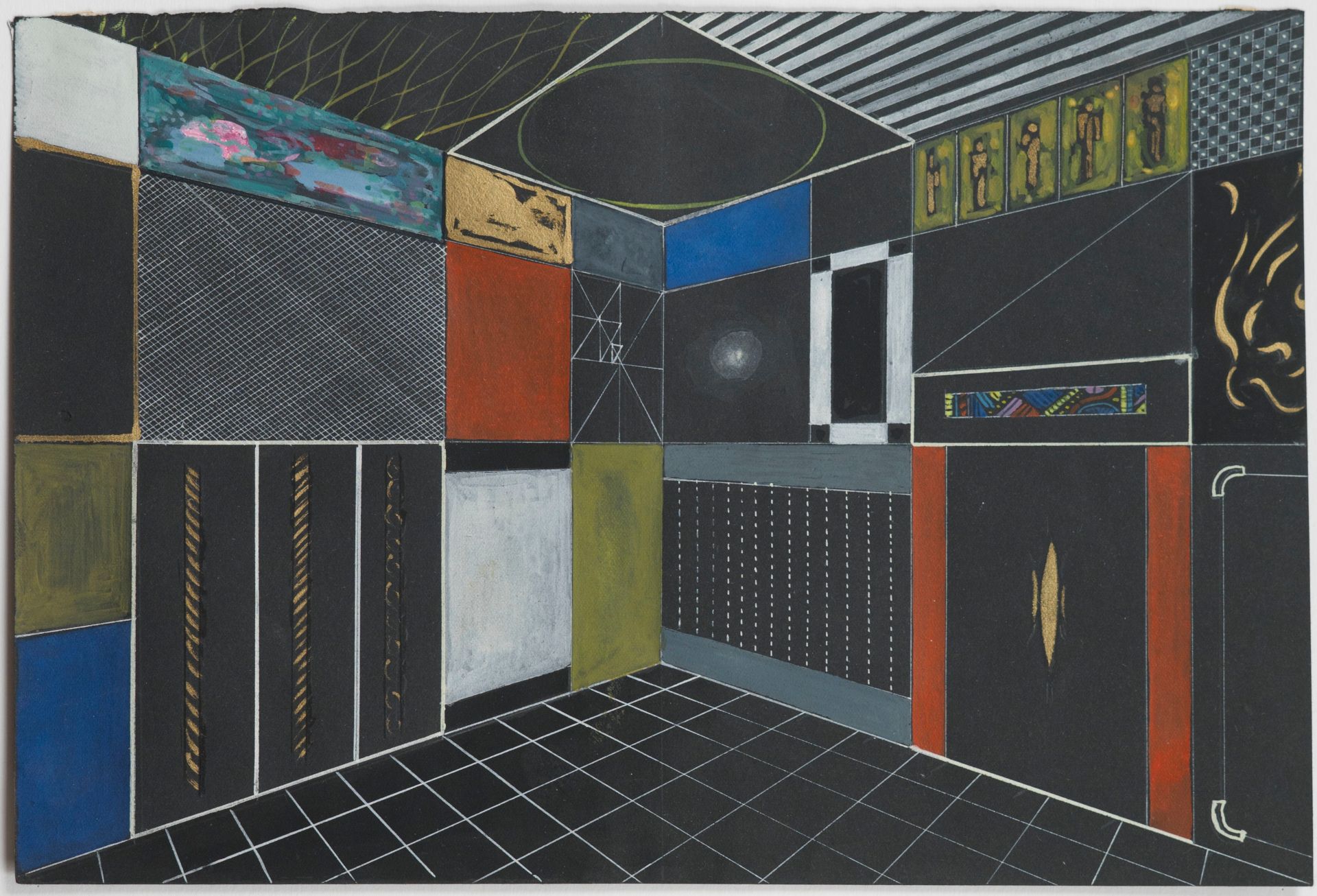Oskar Schlemmer, Entwurf Lackkabinett, 1941, Von der Heydt-Museum