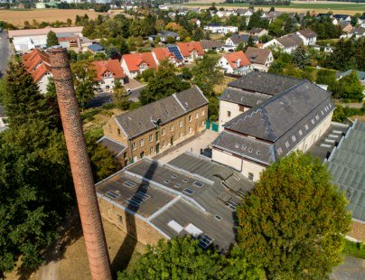 Das LVR-Industriemuseum Tuchfabrik Müller in Euskirchen aus der Vogelperspektive, © Tourismus NRW e.V.