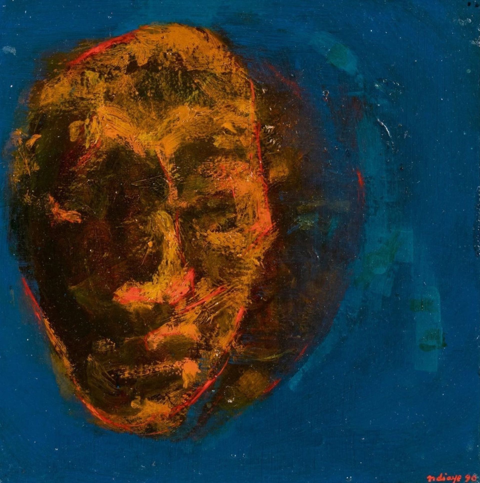 Iba N'Diaye, Fantôme, 1990, Öl auf Leinwand