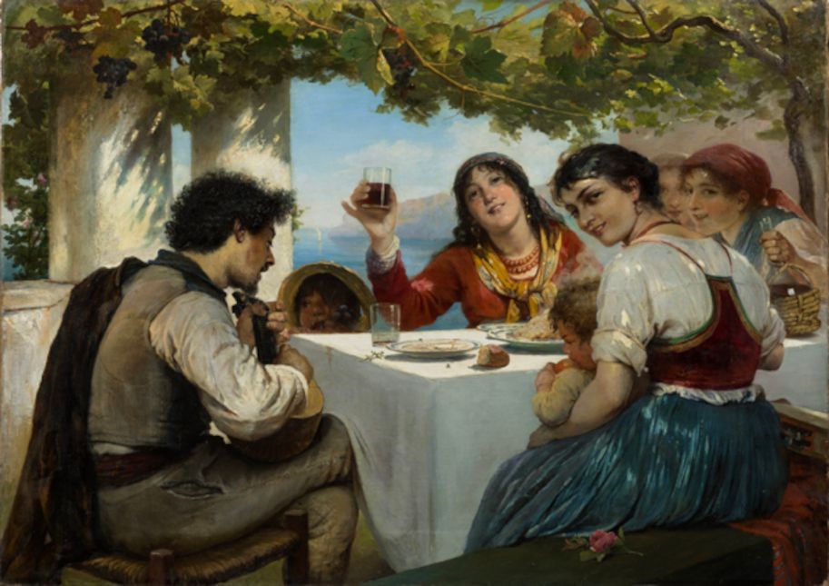 Elisabeth Jerichau-Baumann, Italienische Osteria, o.J., Öl auf Leinwand
