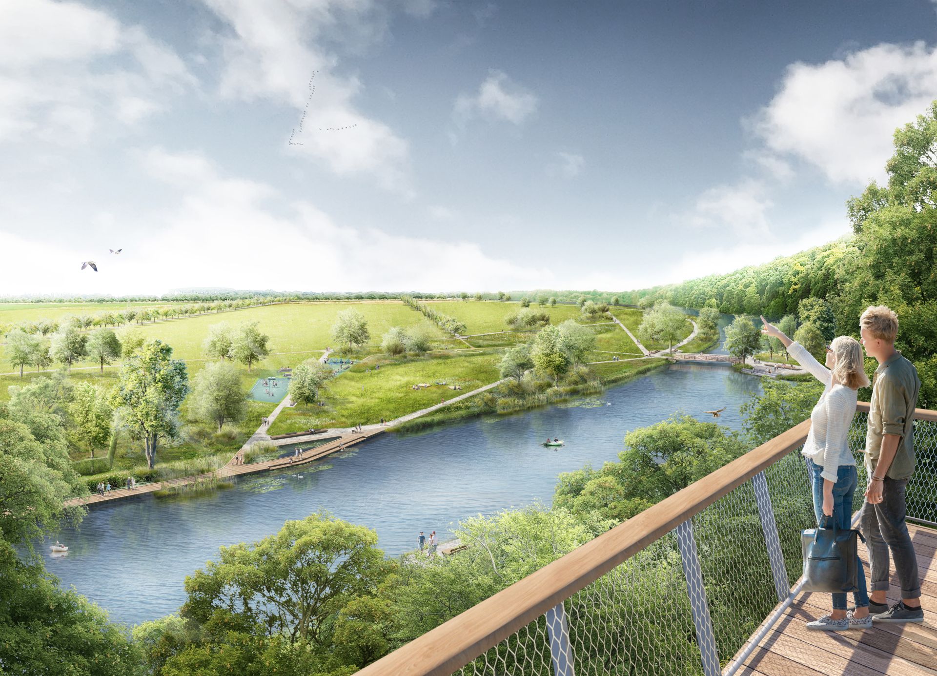 Von den Aussichtspunkten der Waldspange können Gäste das LaGa-Gelände wunderbar überblicken