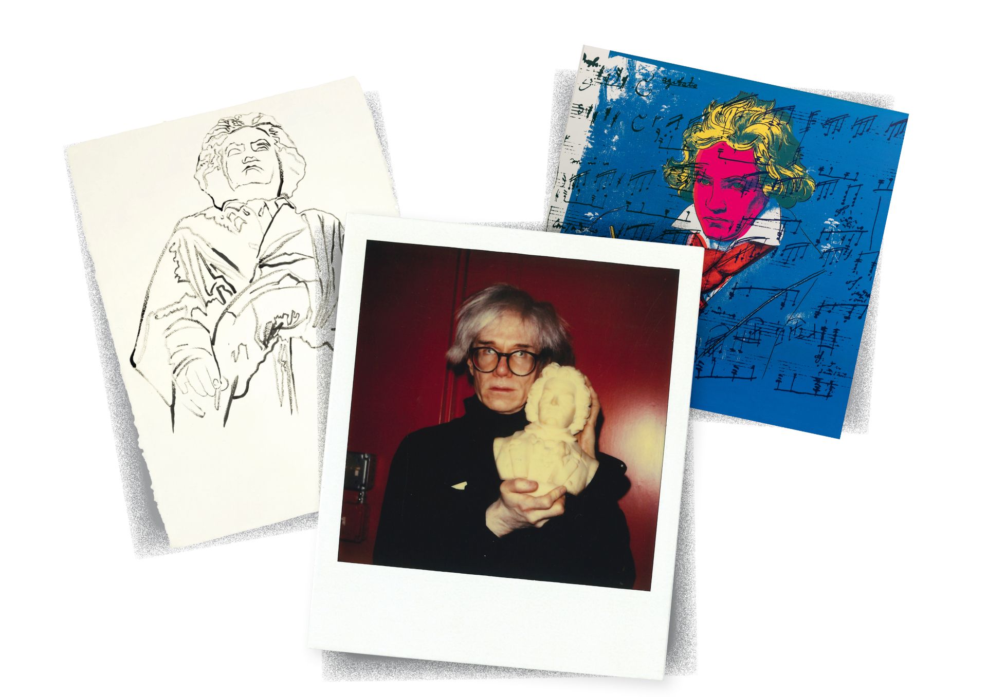Andy Warhol, Beethoven, 1987 (Polaroid taken at the Warhol factory; TP 41/72; Synthetic polymer paint on HMP paper), Original artwork and image details